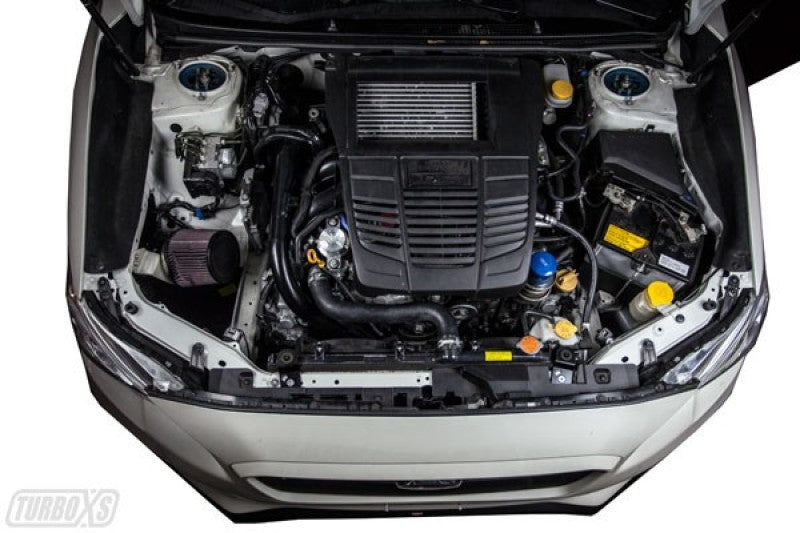Turbo XS 15-16 Subaru WRX/STI Billet Aluminum Radiator Stay - Black-Radiator Stays-Grocery Getter Performance