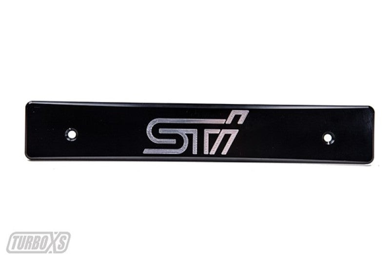 Turbo XS 15-17 Subaru WRX/STi Billet Aluminum License Plate Delete Black Machined STi Logo-License Plate Relocation-Grocery Getter Performance