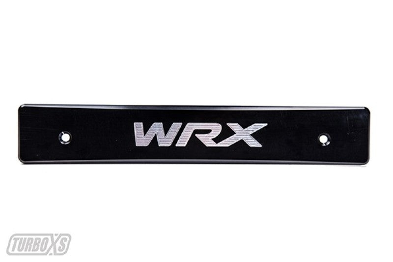 Turbo XS 15-17 Subaru WRX/STi Billet Aluminum License Plate Delete Black Machined WRX Logo-License Plate Relocation-Grocery Getter Performance