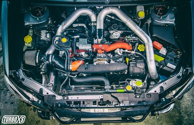 Turbo XS FMIC 2015-2017 Subaru STi - Wrinkle Black Pipes-Intercooler Kits-Grocery Getter Performance