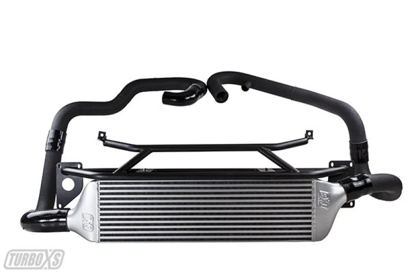 Turbo XS FMIC 2015-2017 Subaru STi - Wrinkle Black Pipes-Intercooler Kits-Grocery Getter Performance