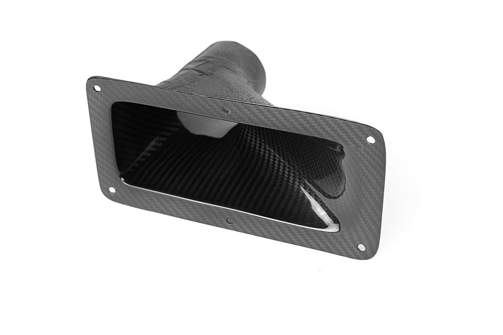 Universal Fitment 9.25" X 4.75" Carbon Fiber Air Inlet Duct w/ Flange-Air ducts-Grocery Getter Performance
