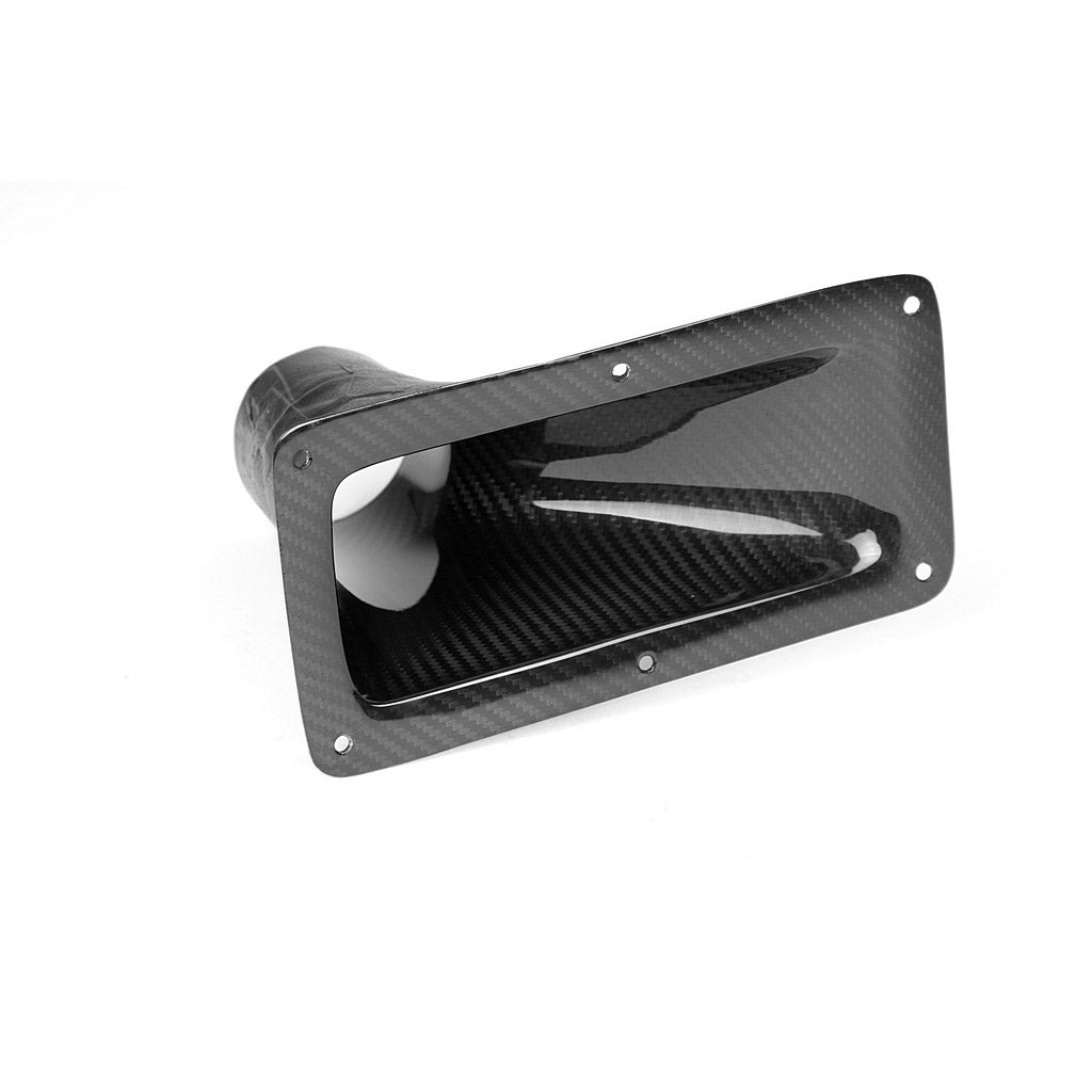 Universal Fitment 9.25" X 4.75" Carbon Fiber Air Inlet Duct w/ Flange-Air ducts-Grocery Getter Performance