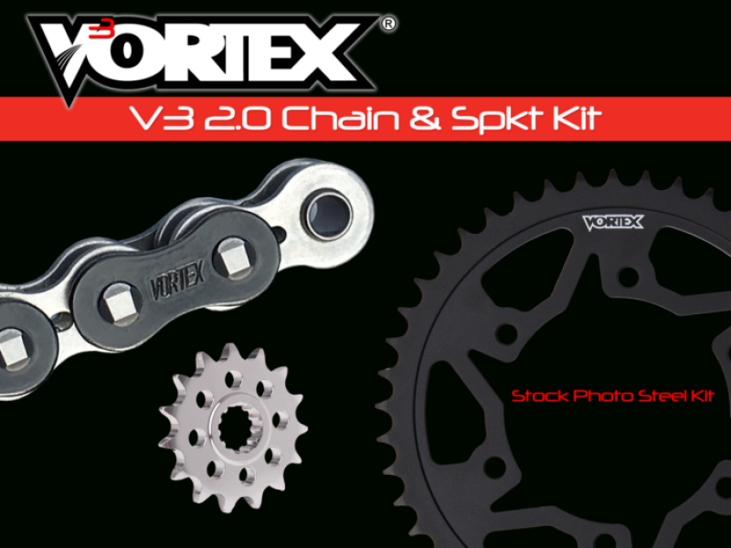Vortex Racing V3 2.0 Chain and Sprocket Kit 2912-17,193K-45,:525RX3-128- Black-Chains-Grocery Getter Performance
