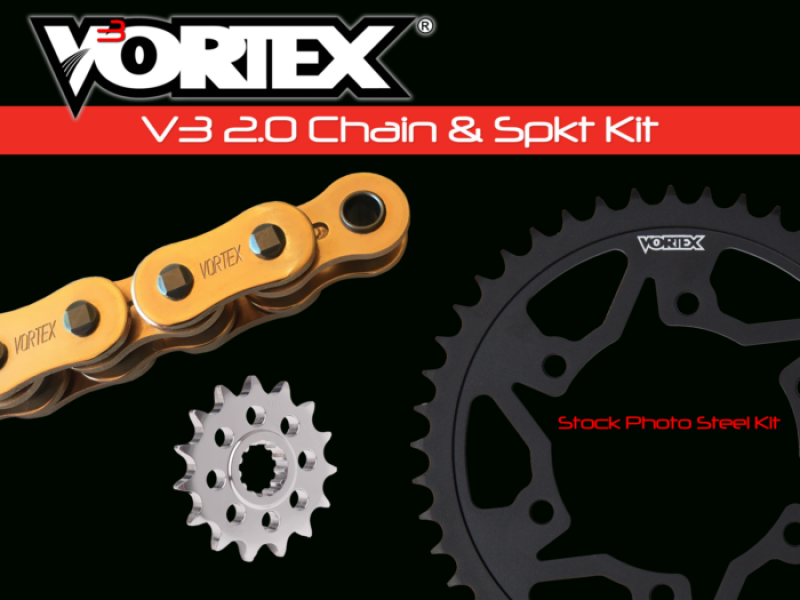 Vortex Racing V3 2.0 Chain and Sprocket Kit 3258-16,193AS-46,G520RX3-118- Gold-Chains-Grocery Getter Performance