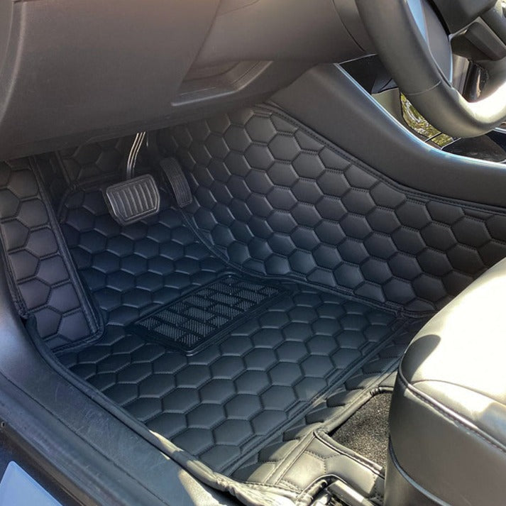 2016-21 Honda Civic Custom Honeycomb Leather Floor Mat